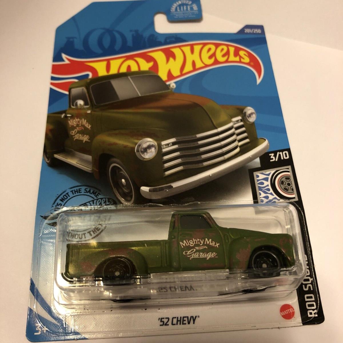 2017 Hot Wheels Rod Squad 52 Chevy Truck 3/10 Green Htf