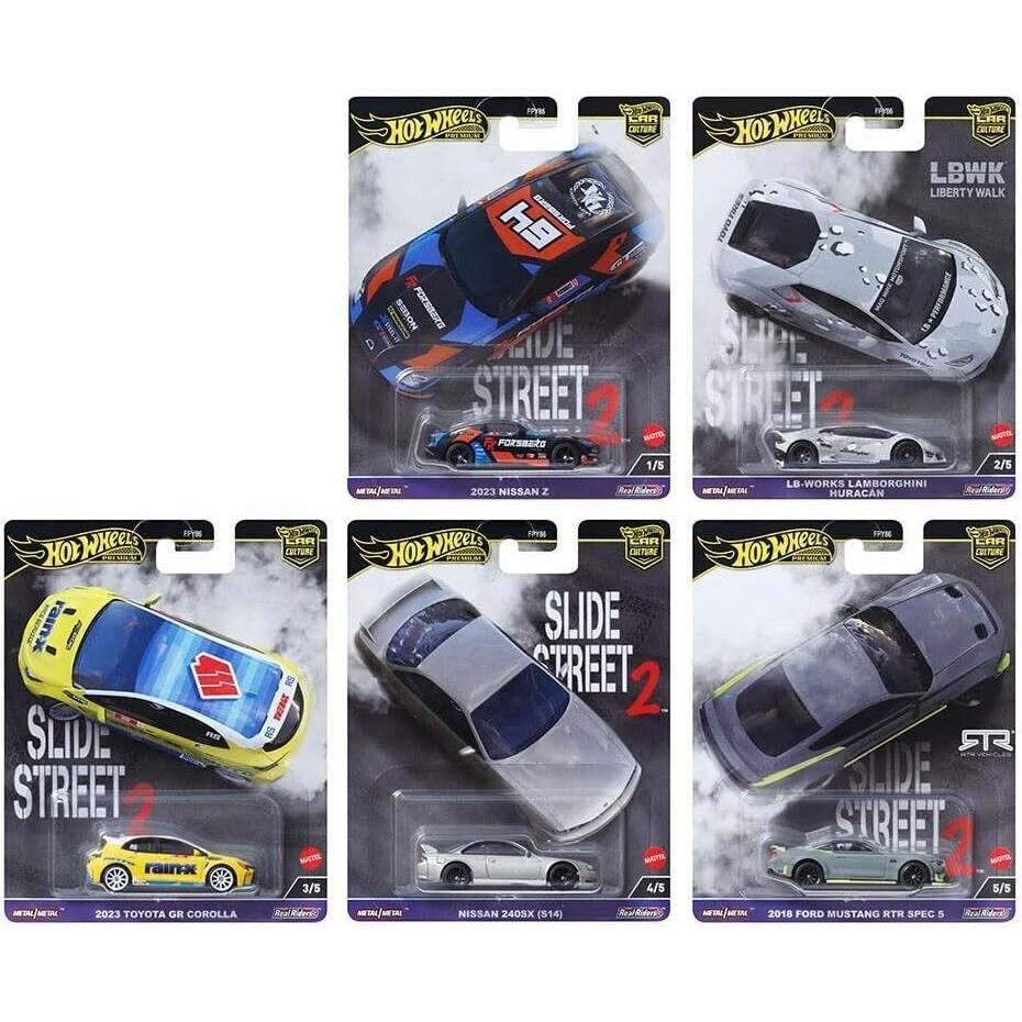 Set of 5 Hot Wheels 2024 Car Culture Case H Slide Street 2 1:64