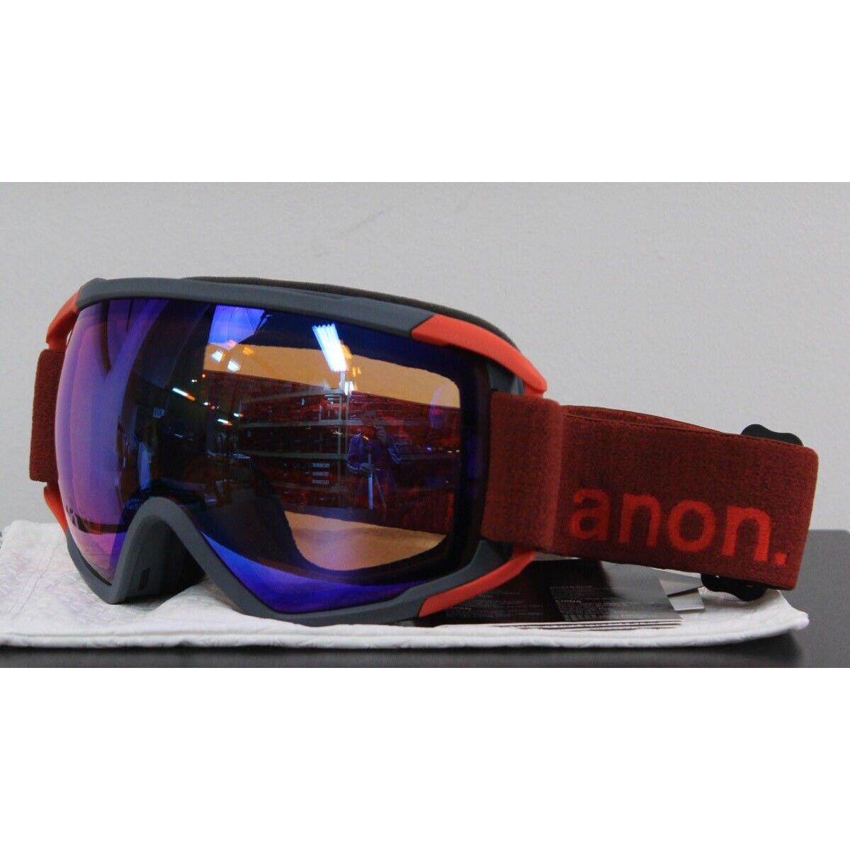 Anon Circuit Otg Ski and Snowboard Goggles Carmine Red Sonar Blue Lens