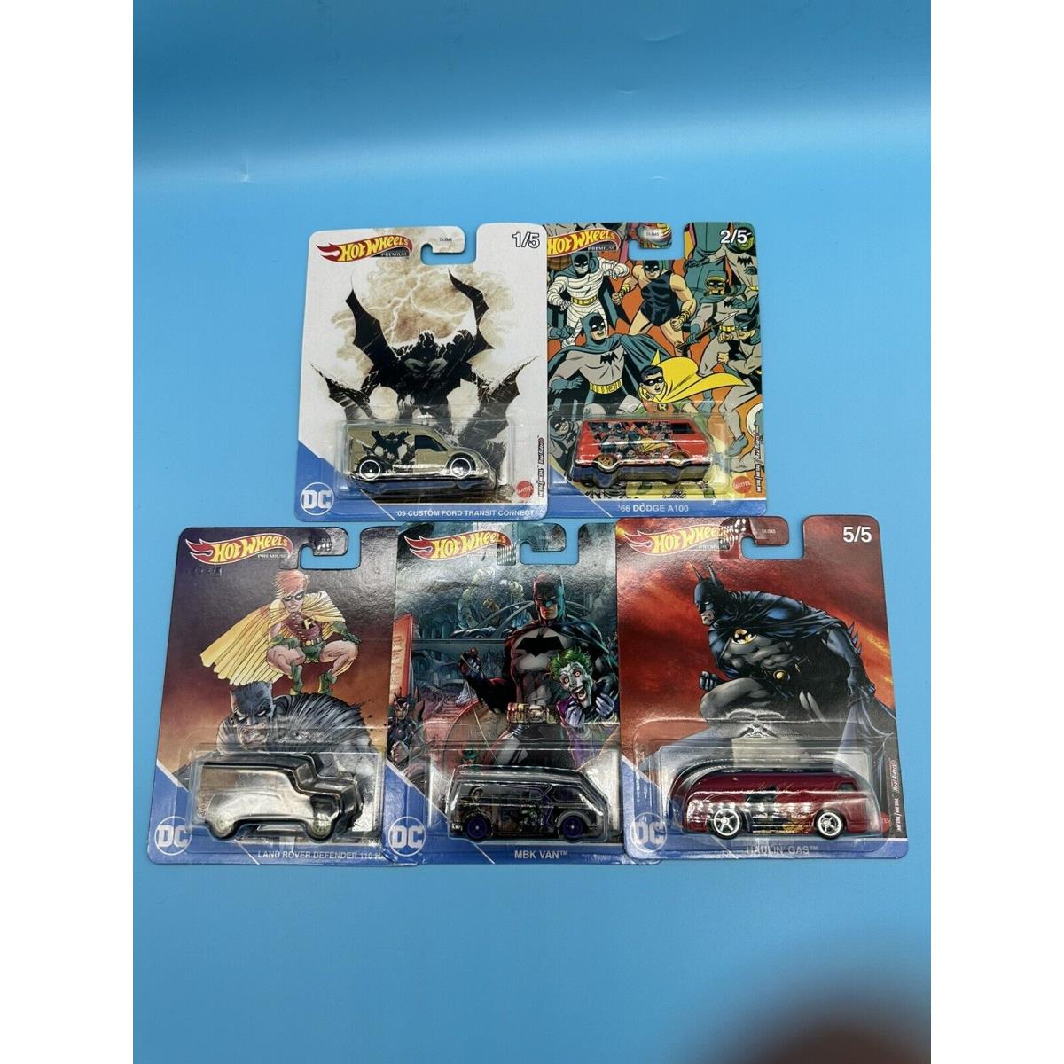 Hot Wheels Premium Dc Batman 1-5 Full Set Large Cards 2022