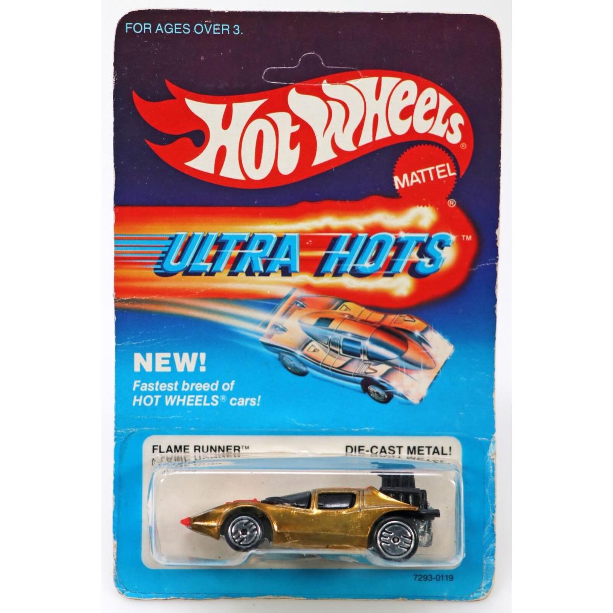 Hot Wheels Flame Runner Ultra Hots Series 7293 Nrfp 1983 Gold 1:64