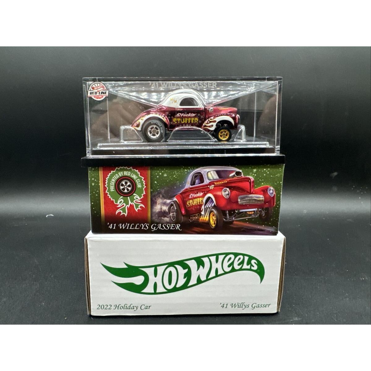 2022 Hot Wheels Red 41 Willys Gasser Redline Club Holiday Car