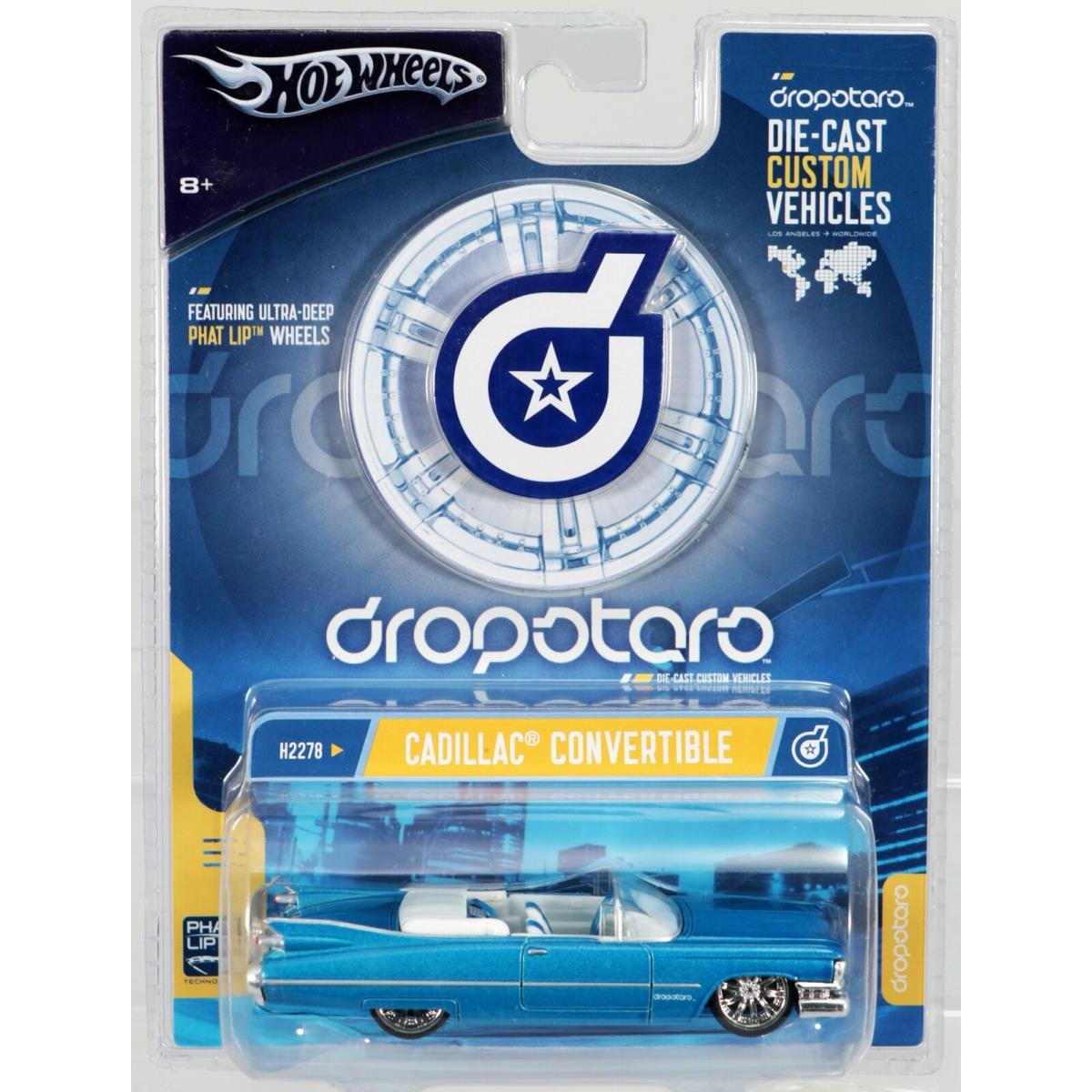 Hot Wheels Cadillac Convertible Dropstars Series H2278 Nrfp 2004 Blue 1:50