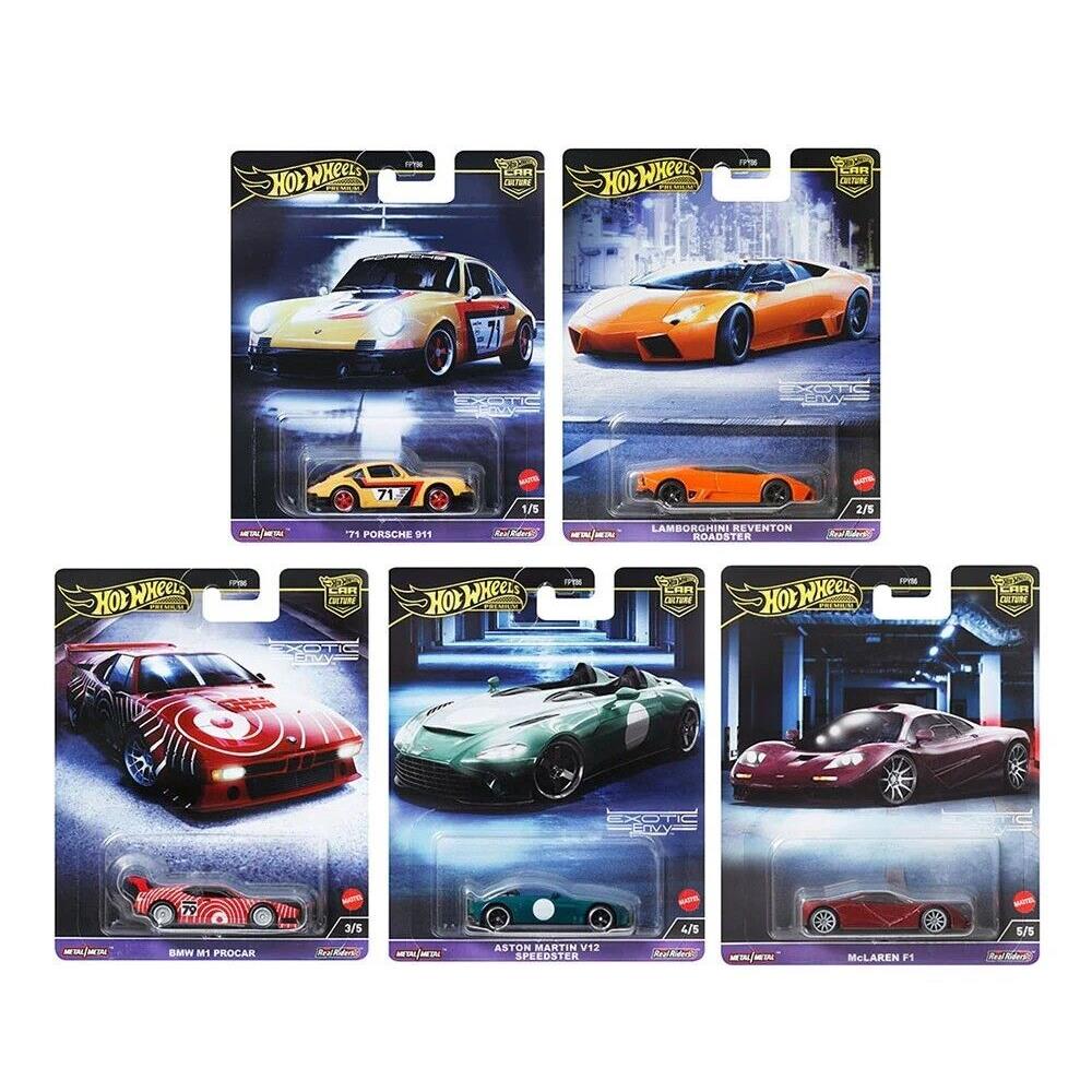 2024 Hot Wheels Premium Car Culture Exotic Envy G Case 5 Cars Set 1/64 Diecast