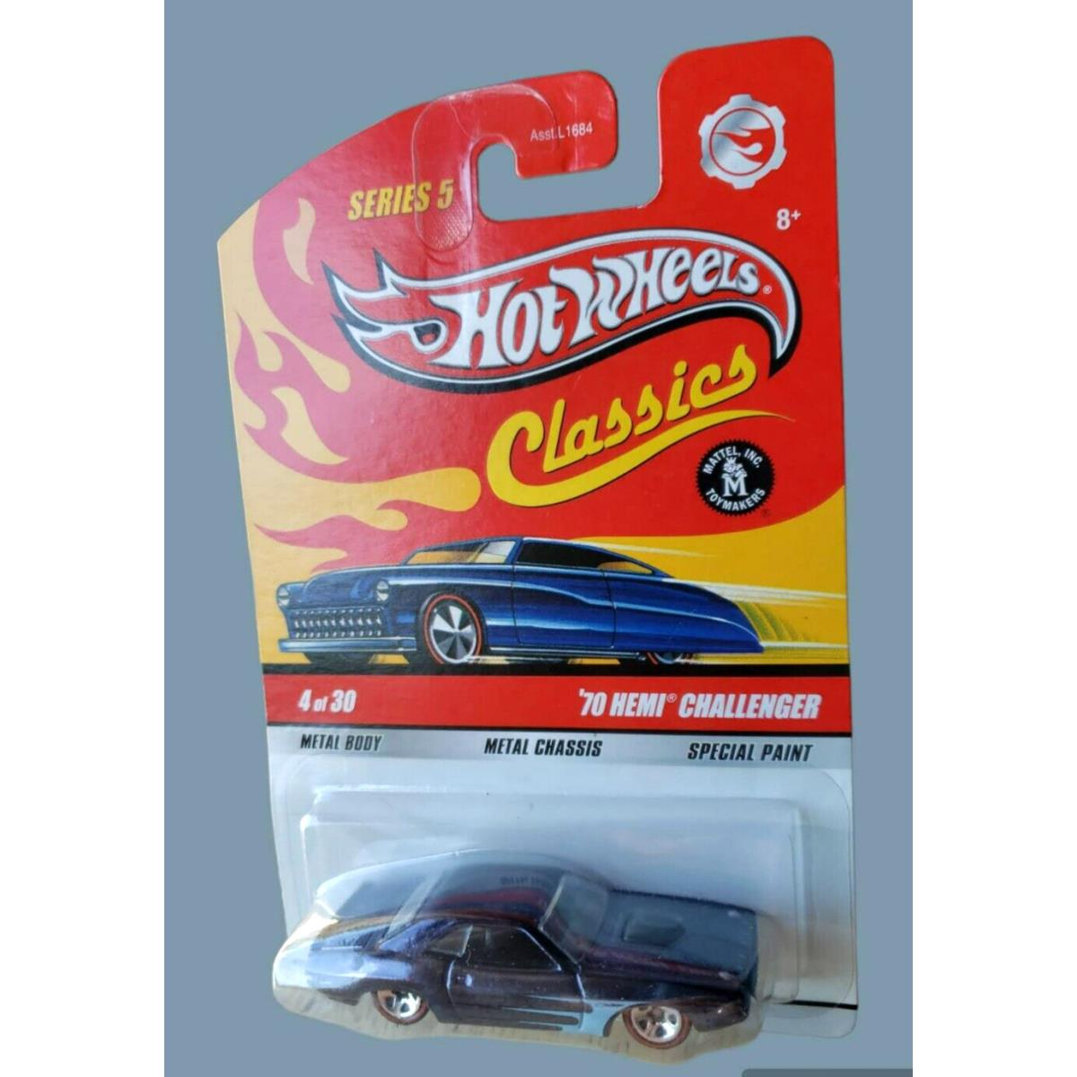 2009 Hot Wheels `70 Hemi Dodge Challenger Black Zamac Base Classics 5 4/30 RL5SP