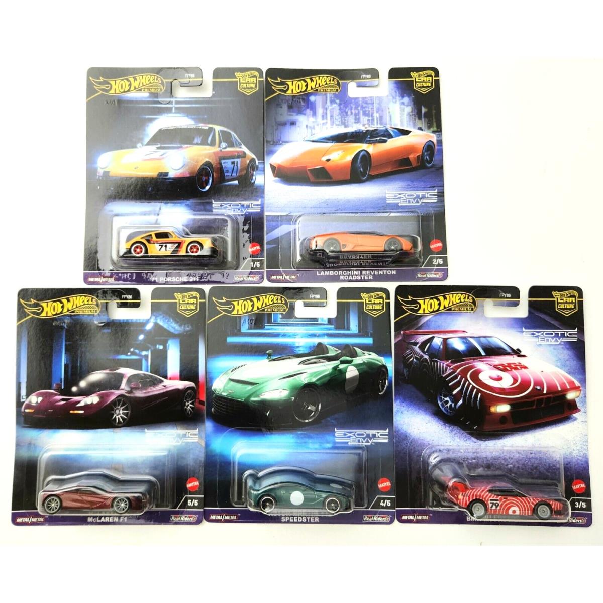 Hot Wheels 2024 Car Culture: Exotic Envy Mclaren F1 71 Porsche 911 Bmw M1 Procar