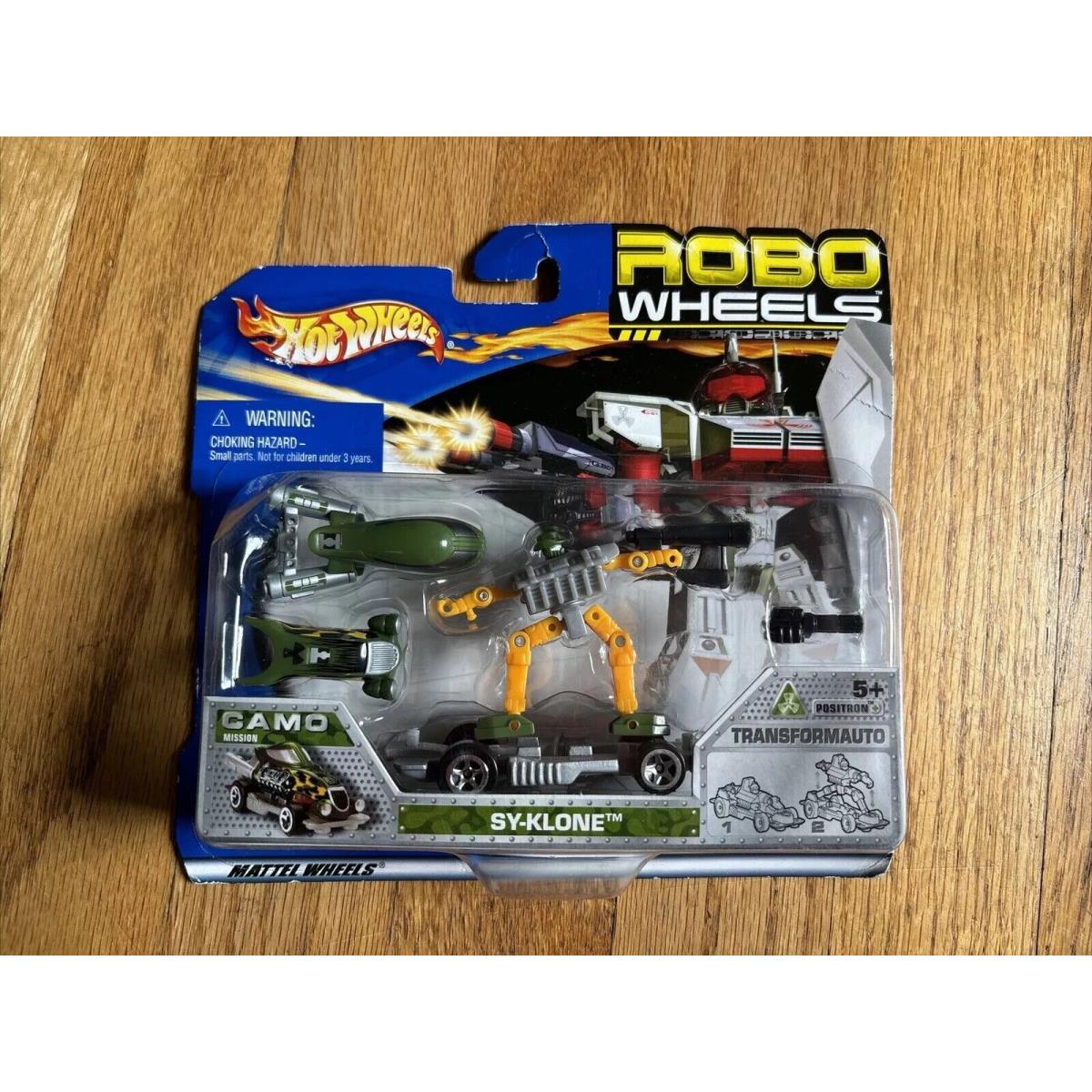 Mattel Hot Wheels Robo Wheels Camo Mission Sy-klone In Package