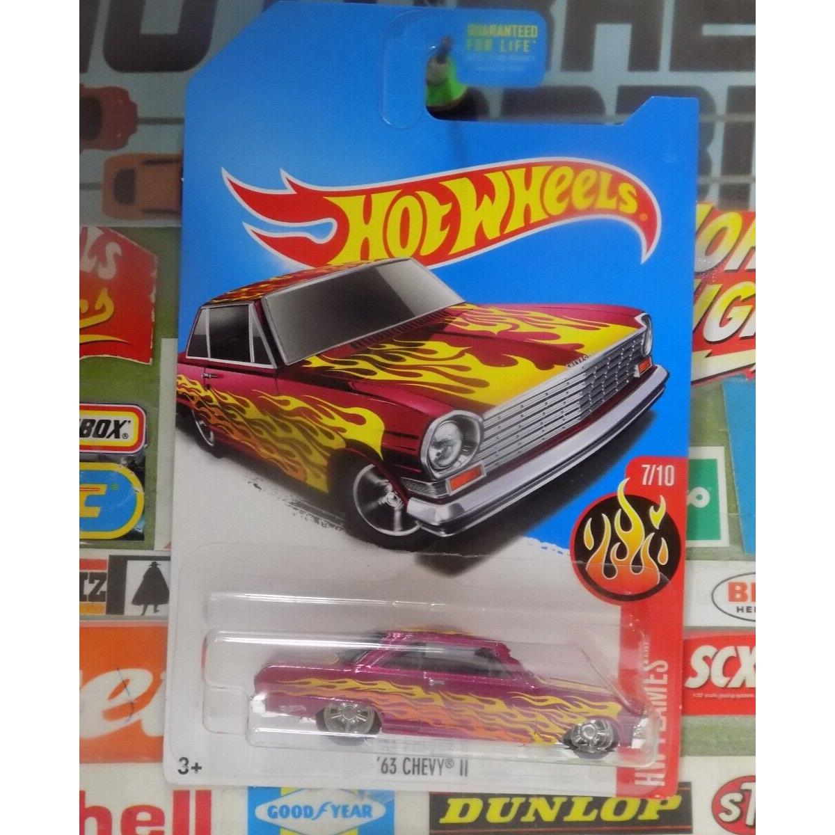 Hot Wheels 1:64 `63 Chevy II 7/10 DVC89 `treasure Hunt BIN63