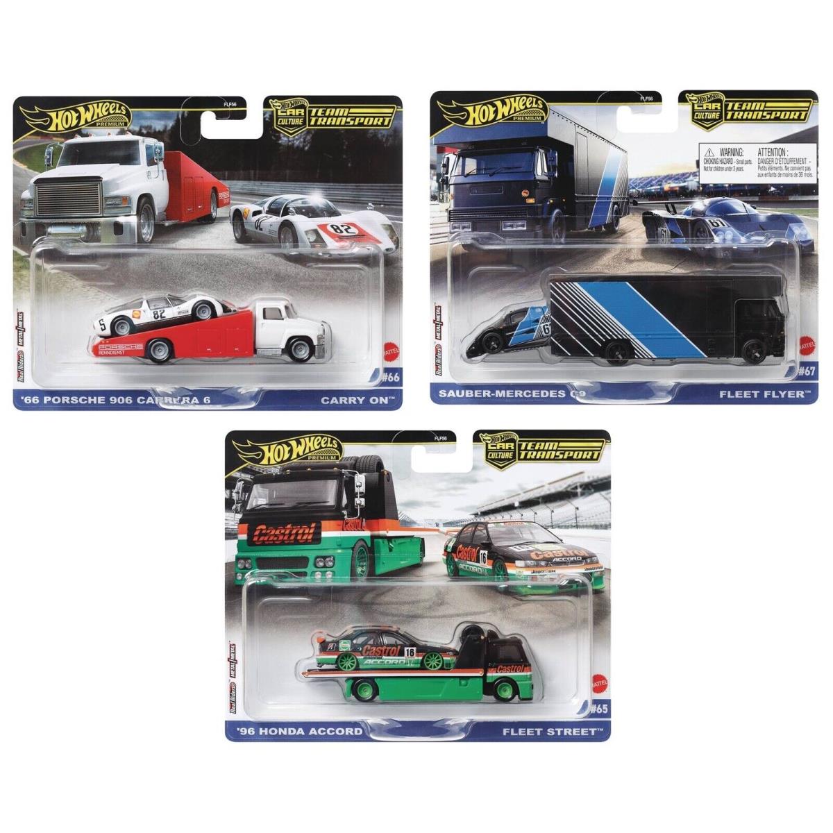 Hot Wheels 2024 Car Culture Team Transport B Case Set of 3 Cars FLF56-957B