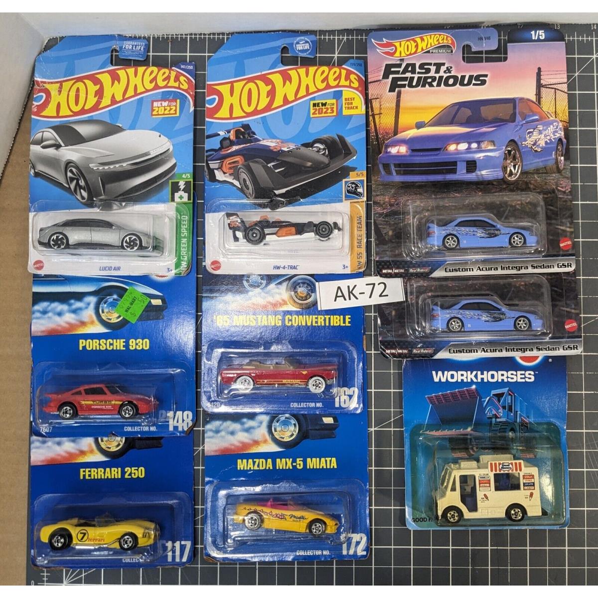 Nos 9 Hot Wheels Cars-fast Furious Porsche Etc AK-72