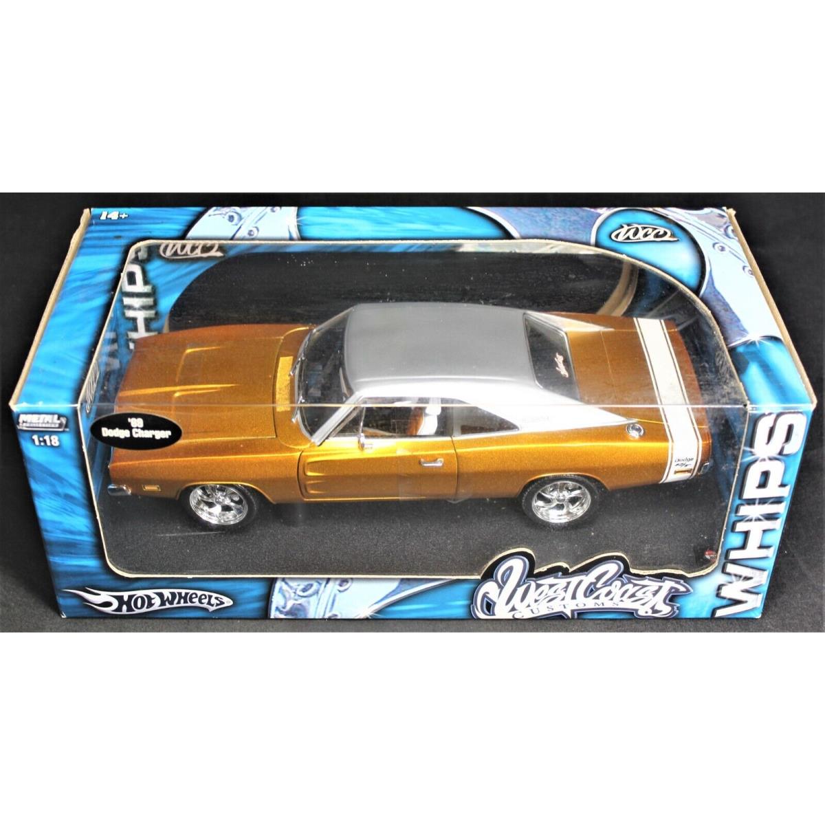 2004 Hot Wheels 1969 Dodge Charger West Coast Customs Whips 1/18 Die Cast Model