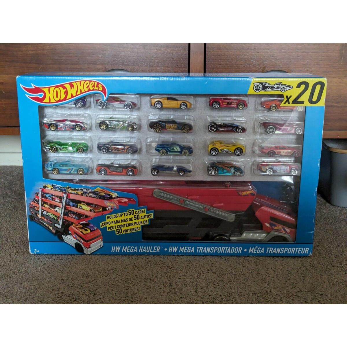 Hot Wheels Mega Hauler with 20 Hot Wheels Cars