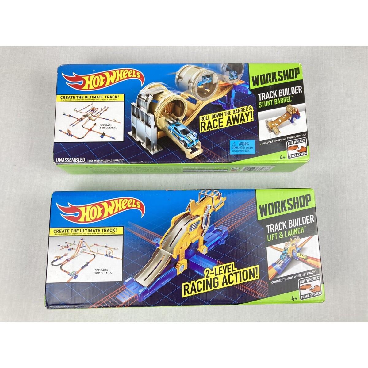 Hot Wheels Workshop Track Builder Stunt Barrel / Lift Launch Lot OF 2