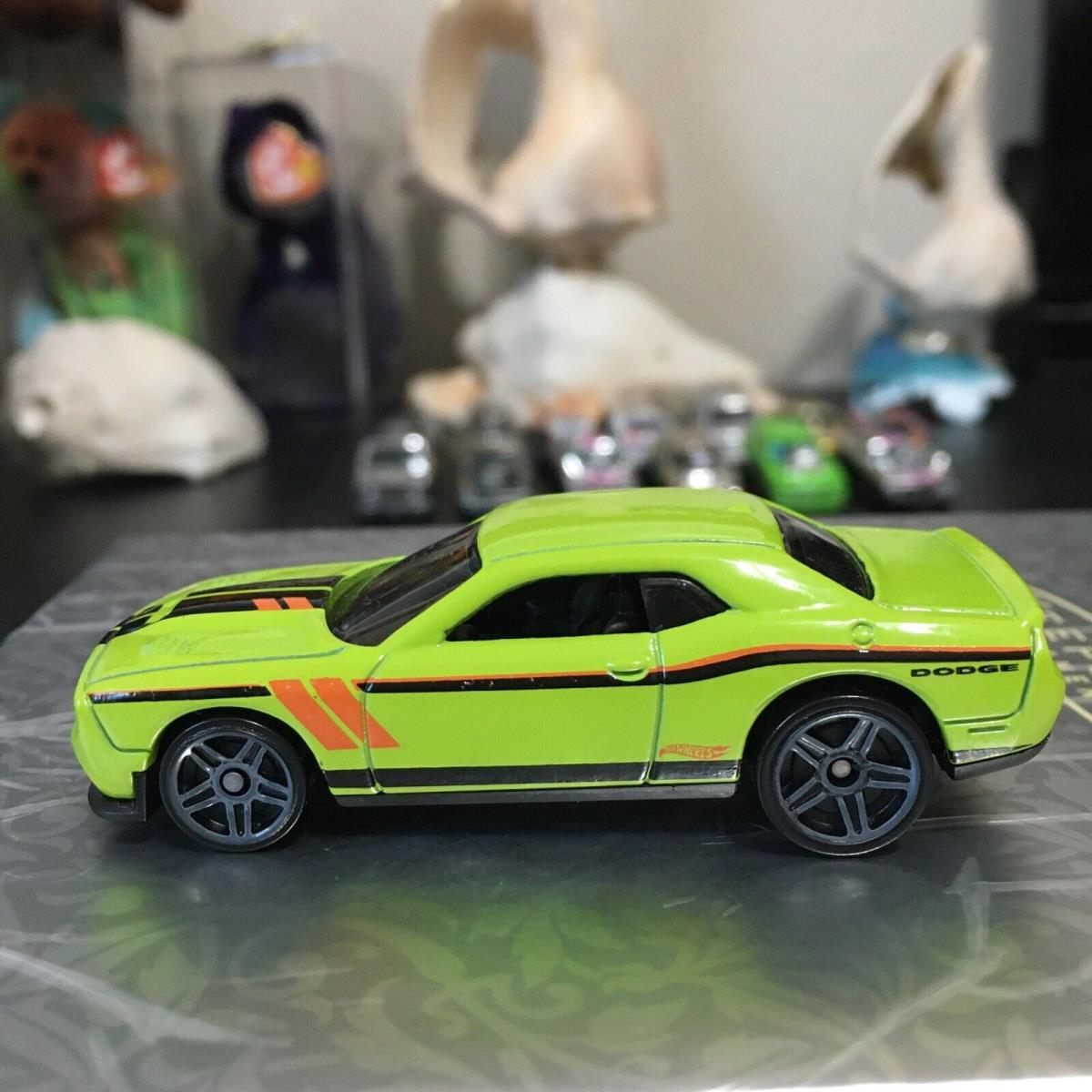 2016 Hot Wheels Then and Now `15 Dodge Challenger Srt 109 Green K-mart V70