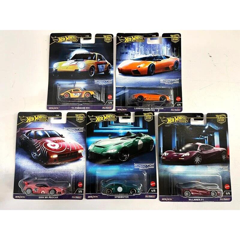 Hot Wheels Premium Car Culture Exotic Envy Case G 5 Cars Set 1:64 Diecast Car