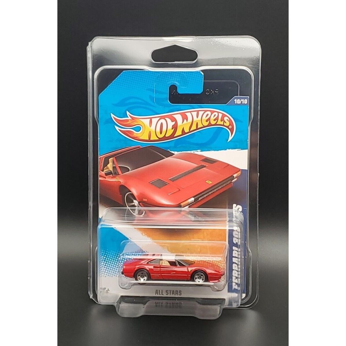 2011 Hot Wheels All Stars Ferrari 308 Gts Red 10/10 In Protector