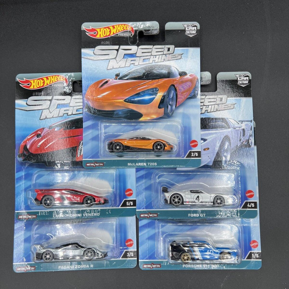 2023 Hot Wheels Premium Car Culture Speed Machines Set X5 Porsche Pagani Ford ++