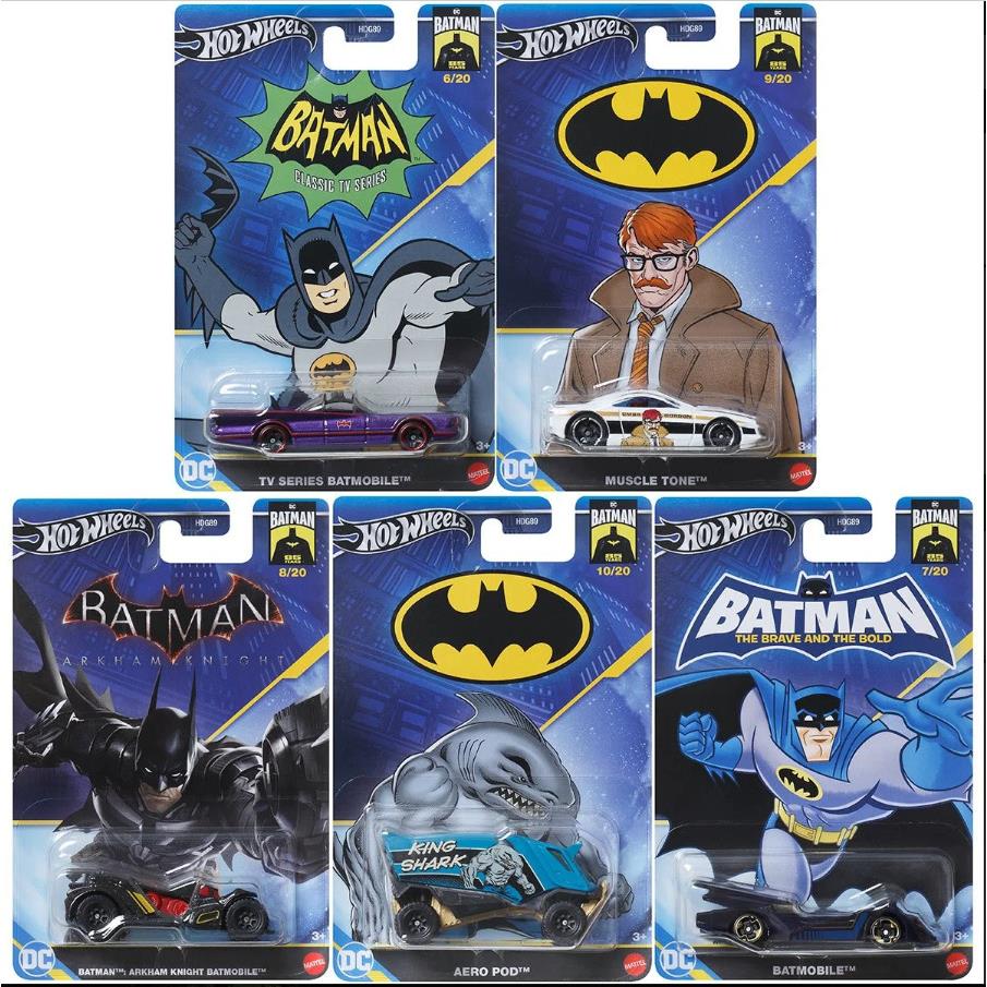 Hot Wheels Batman Themed 2024 Mix 2 - 5 Pack 1:64 Scale Die-cast Cars Shark