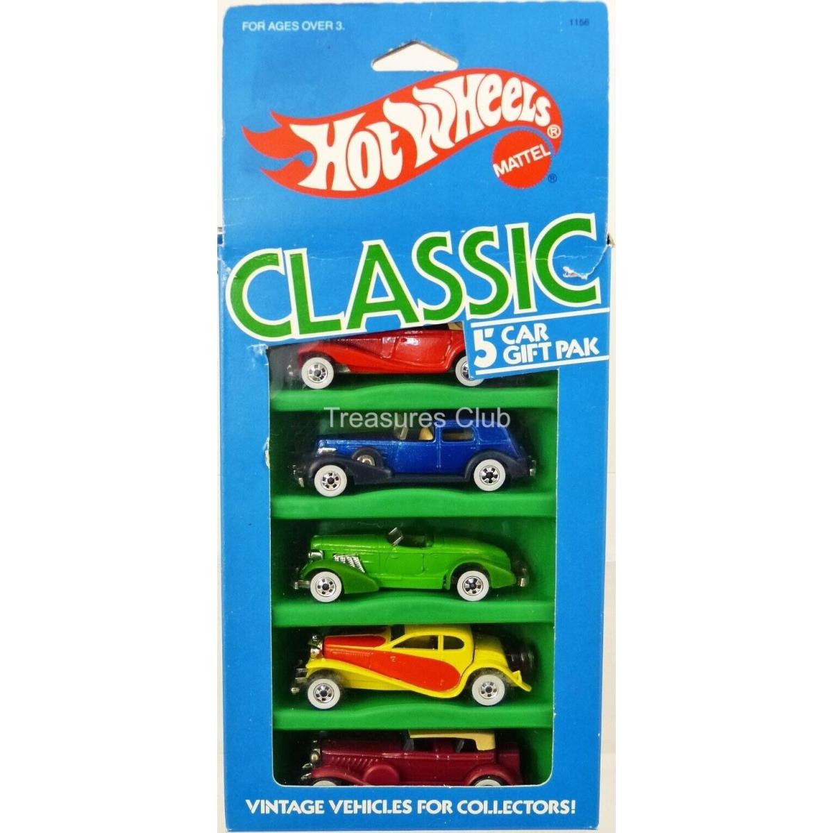 Hot Wheels Classic 5 Car Gift Pack 1156 Never Removed From Pack 1985 Nrfp 1:64