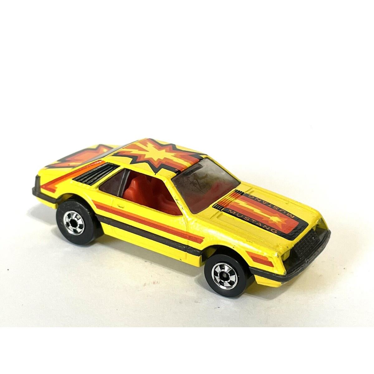 Vintage 1979 Hot Wheels Blackwall Hot Ones Yellow Turbo Mustang Cobra Hong Kong