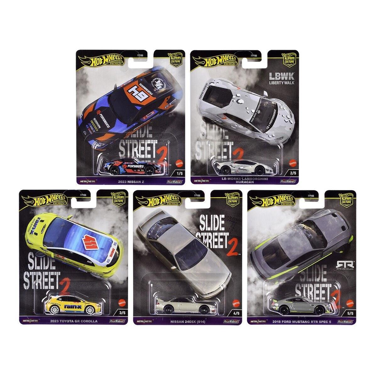 Slide Street 2- 5 Piece Set Car Culture 2024 Series H Diecast Model Cars