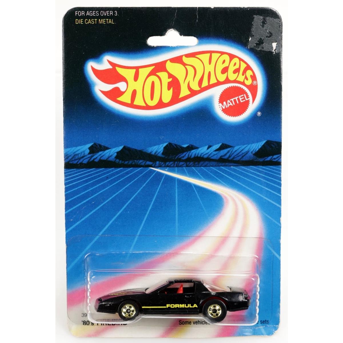 Vintage Hot Wheels 80`s Pontiac Firebird 3972 Nrfp 1986 Black Bwg Hong Kong 1:64