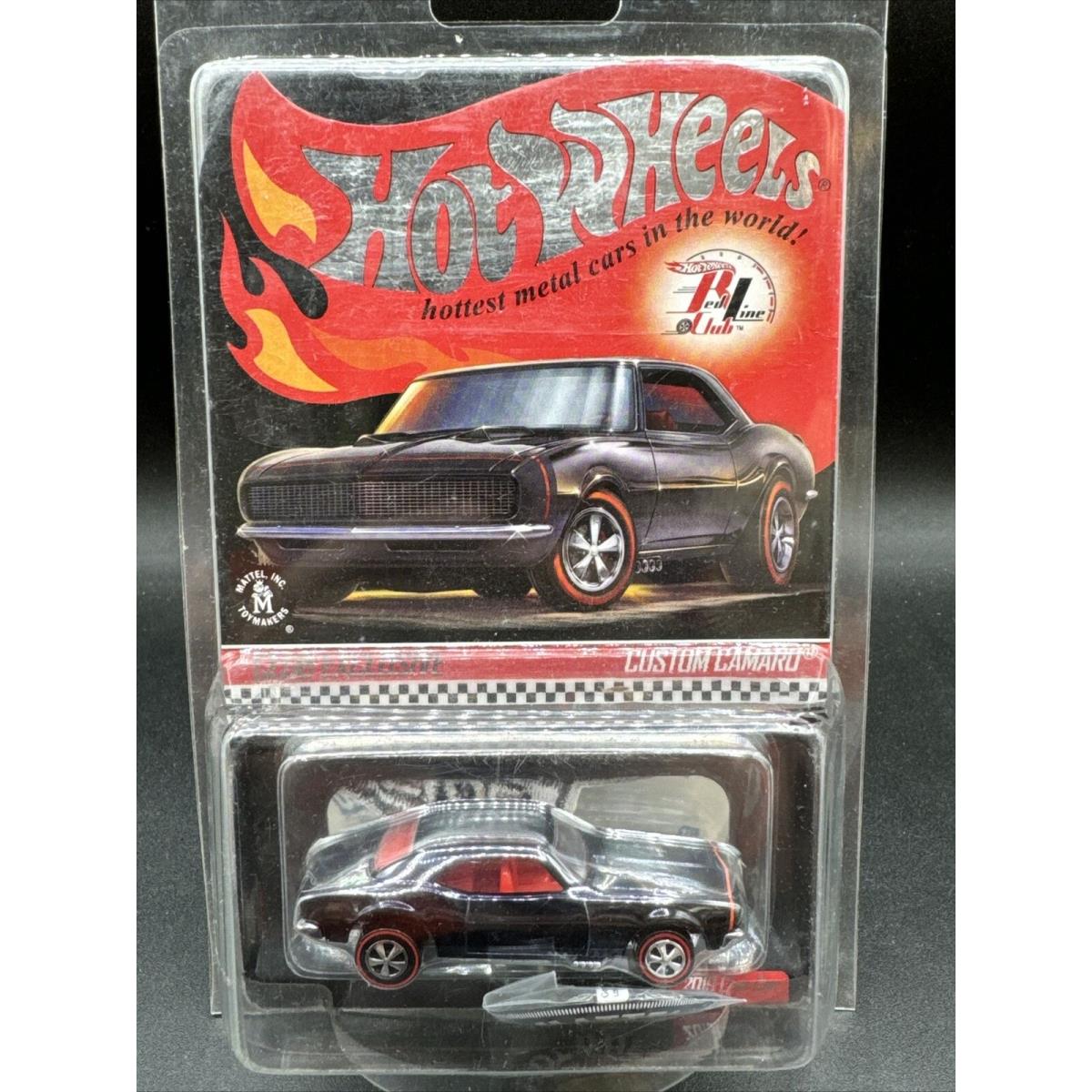 2019 Hot Wheels Black Custom Camaro Redline Club Rlc Membership w Button Patch