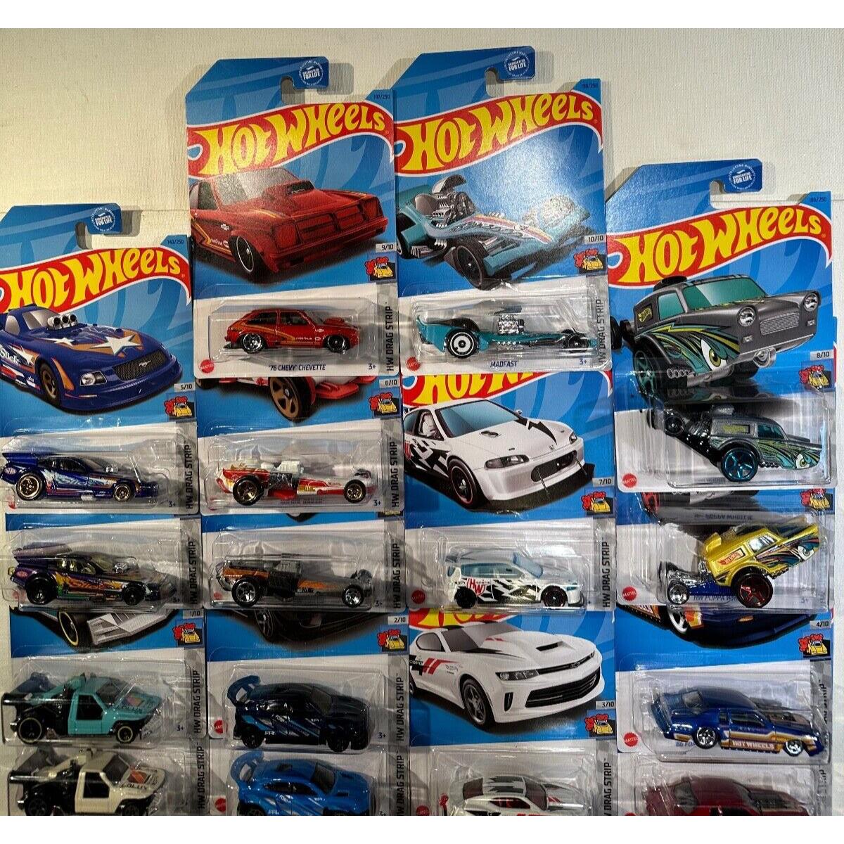 2023 Hot Wheels HW Drag Strip Complete Set 16 Cars 6 Variations W/ Treasure