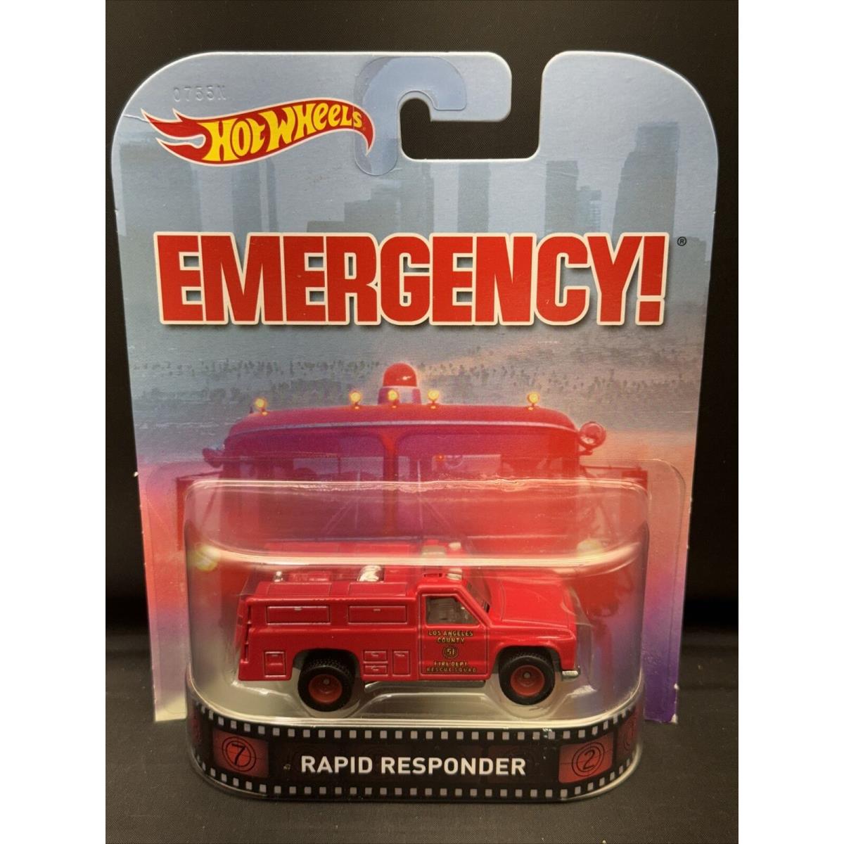 2013 Hot Wheels Red Rapid Responder Emergency Retro Entertainment