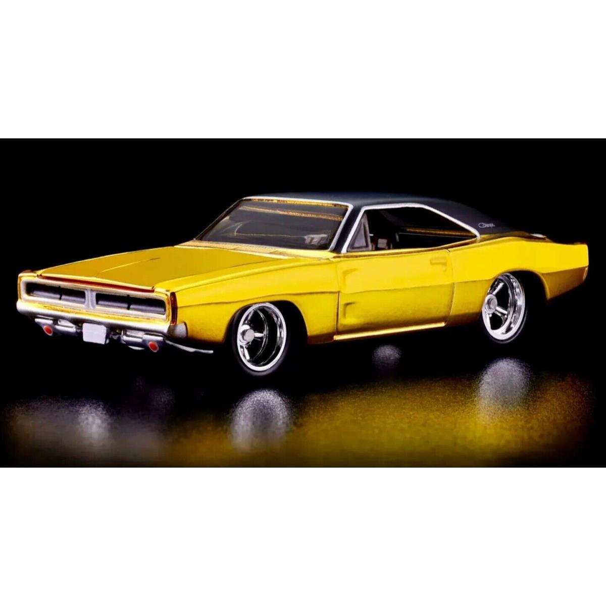 Hot Wheels Rlc Redline Club `69 Dodge Charger R/t Gold Spectraflame 1:64