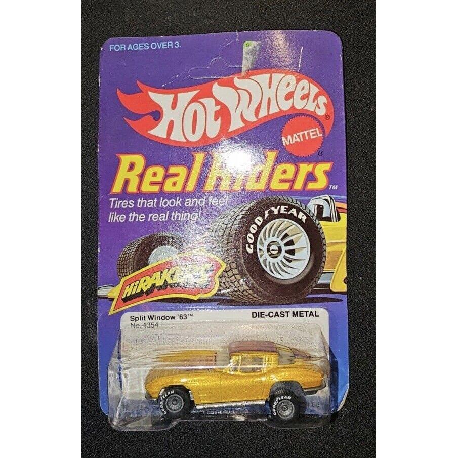 Hot Wheels Vintage `80s Real Riders Hi-raker `63 Split Window Corvette - Gold