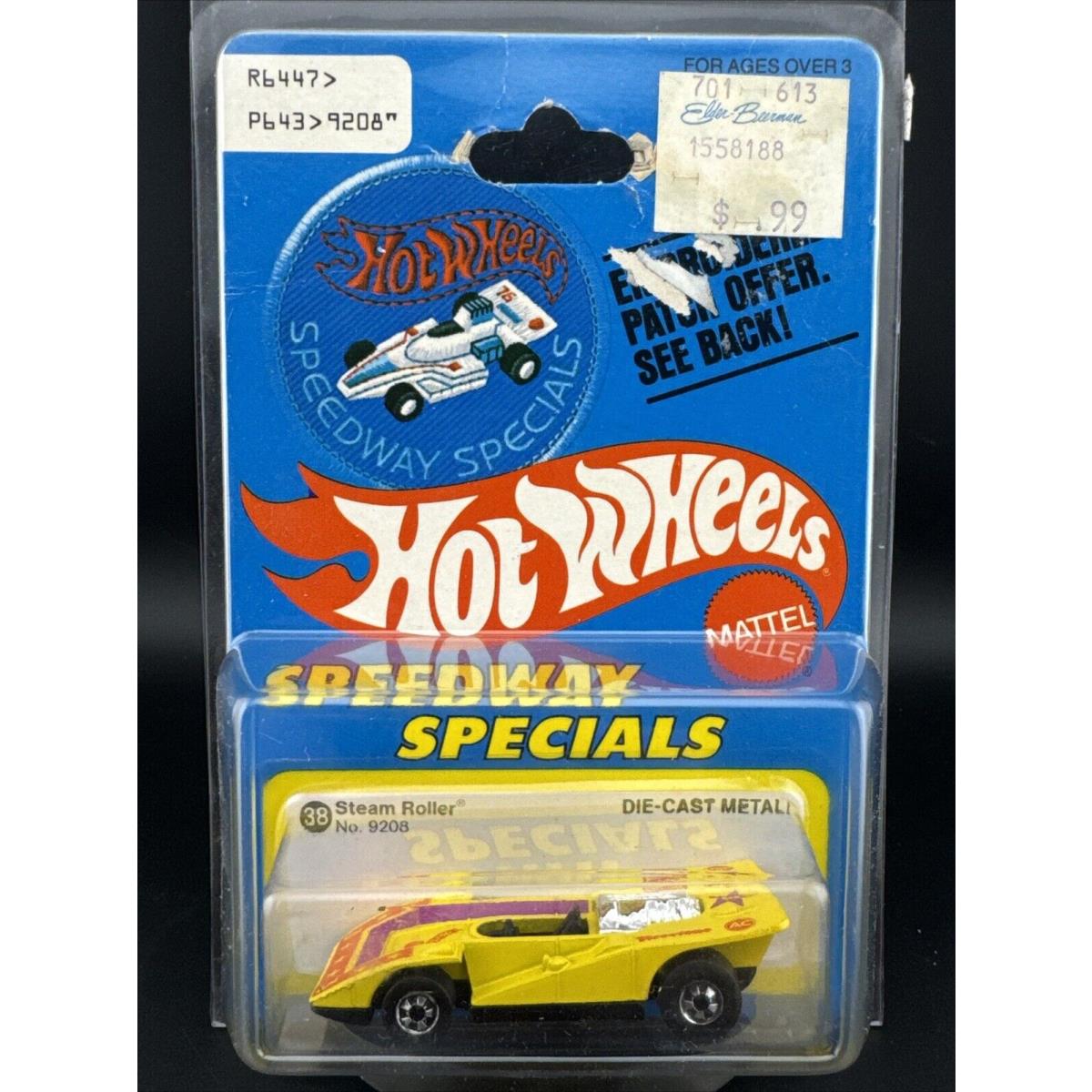 Look 1977 Hot Wheels Yellow Steam Roller 9208 Speedway Specials Patch Offer Card