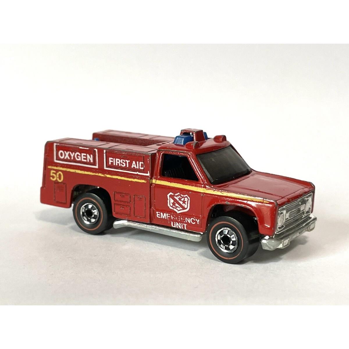 Wow 1974 Hot Wheels Redline Fire Emergency Unit Red Hong Kong