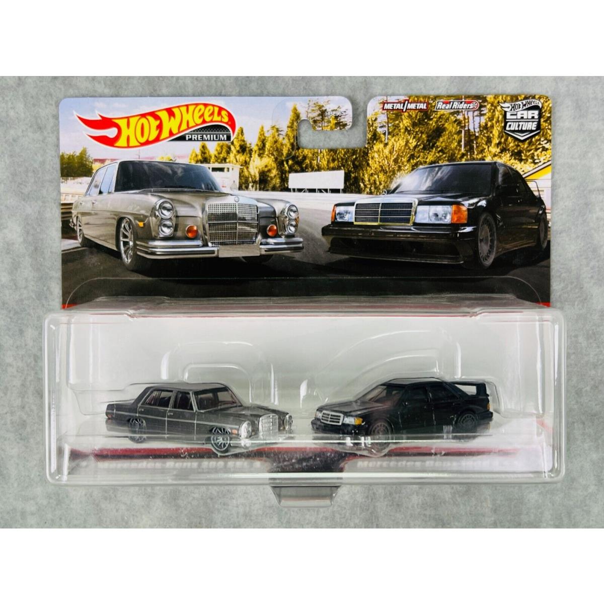 Hot Wheels Car Culture Premium 2 Pack Mercedes-benz 190 E 2.5-16 280 Sel 4.5