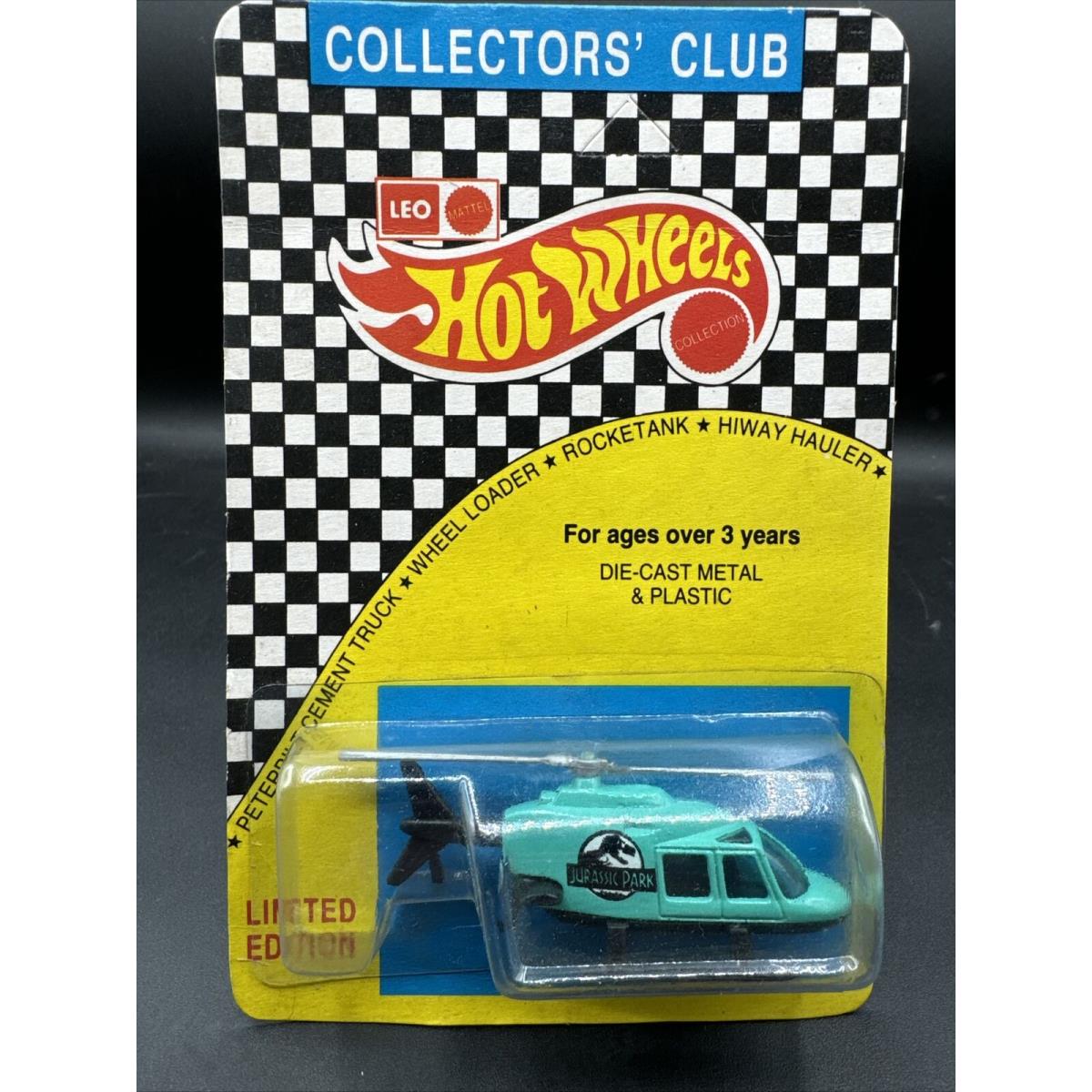 1993 Hot Wheels Aqua Helicopter Collectors Club Mattel Leo India 9112