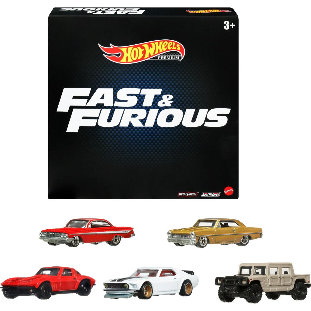 Hot Wheels Fast Furious 1:64 Scale Premium 5 Pack Die Cast Toy Cars Ages 3+