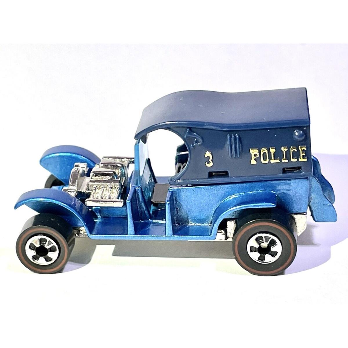 Hot Wheels Custom Made Police 3 Paddy Wagon - Metallic Blue Paint Redline