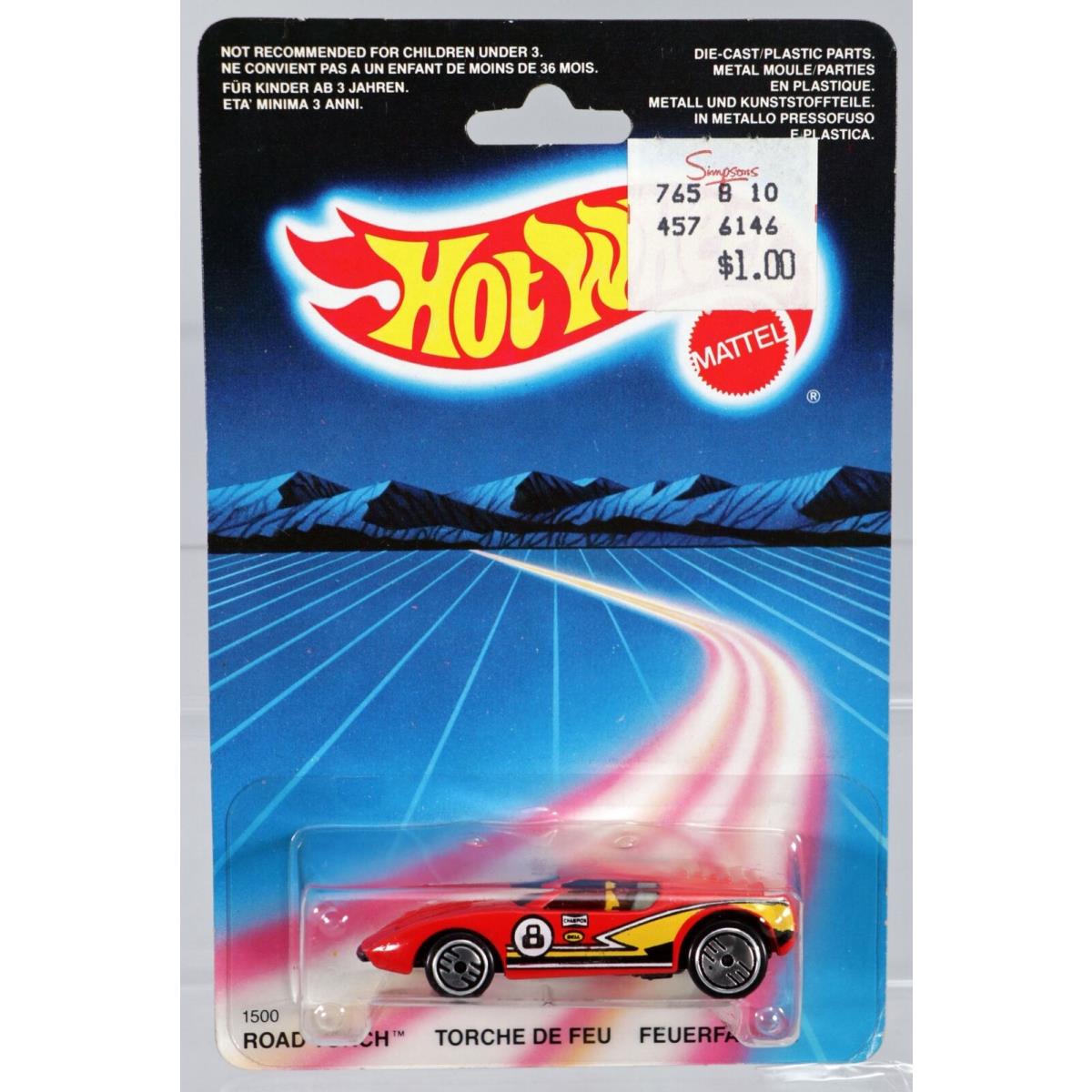 Hot Wheels Road Torch Torche De Feu Foreign 1500 Nrfp 1986 Red 1:64