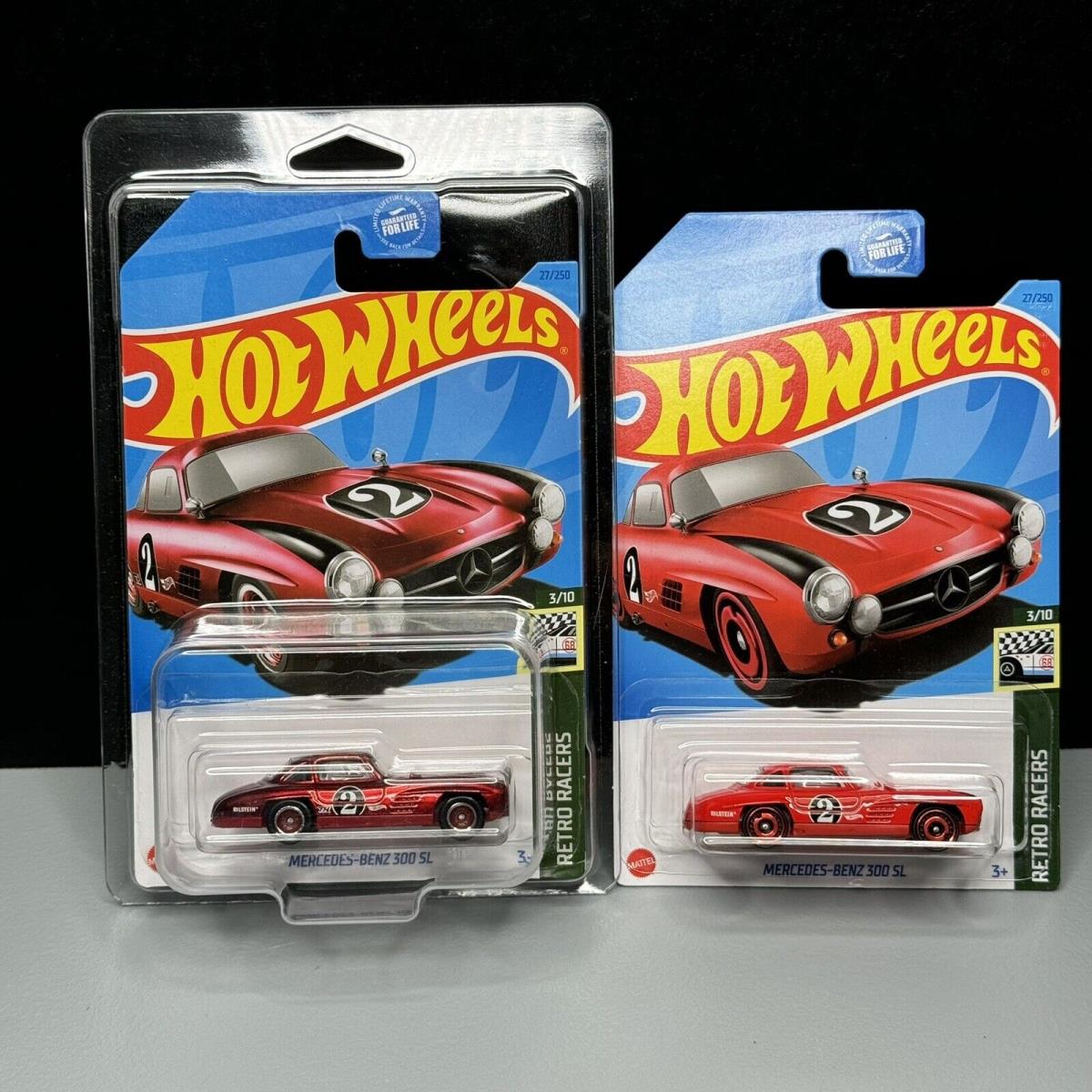 Hot Wheels Super Treasure Hunt Mercedes Benz 300 SL Retro W/protector + Mainline