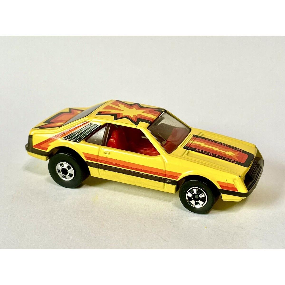 Vintage 1979 Hot Wheels Blackwall Hot Ones Yellow Turbo Mustang Cobra Hong Kong