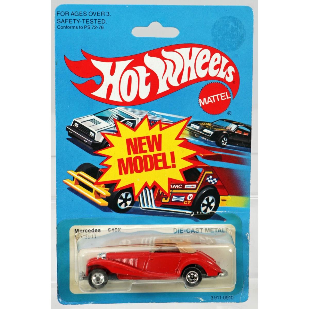 Hot Wheels Vintage Mercedes 540K Model 3911 Nrfp 1981 Red 1:64