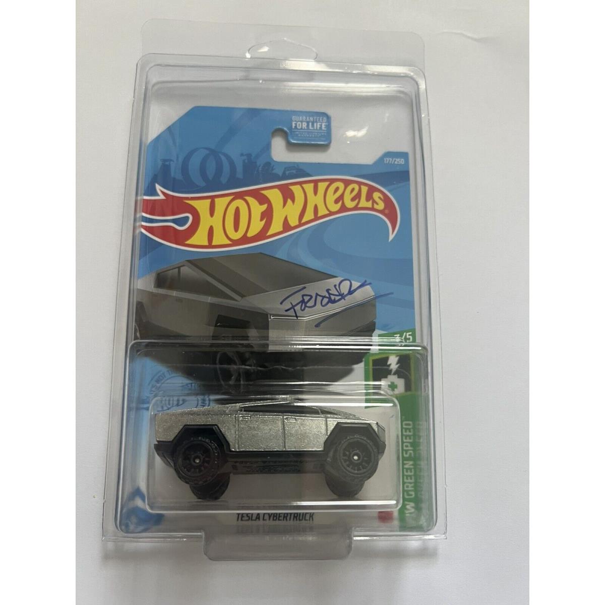 Hot Wheels Green Speed Tesla Cybertruck Signed by Chief Designer