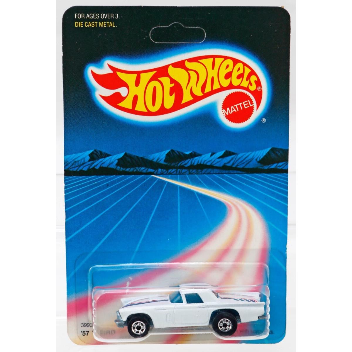 Vintage Hot Wheels 1957 Ford Thunderbird 3993 Never Removed From Pk 1986 White