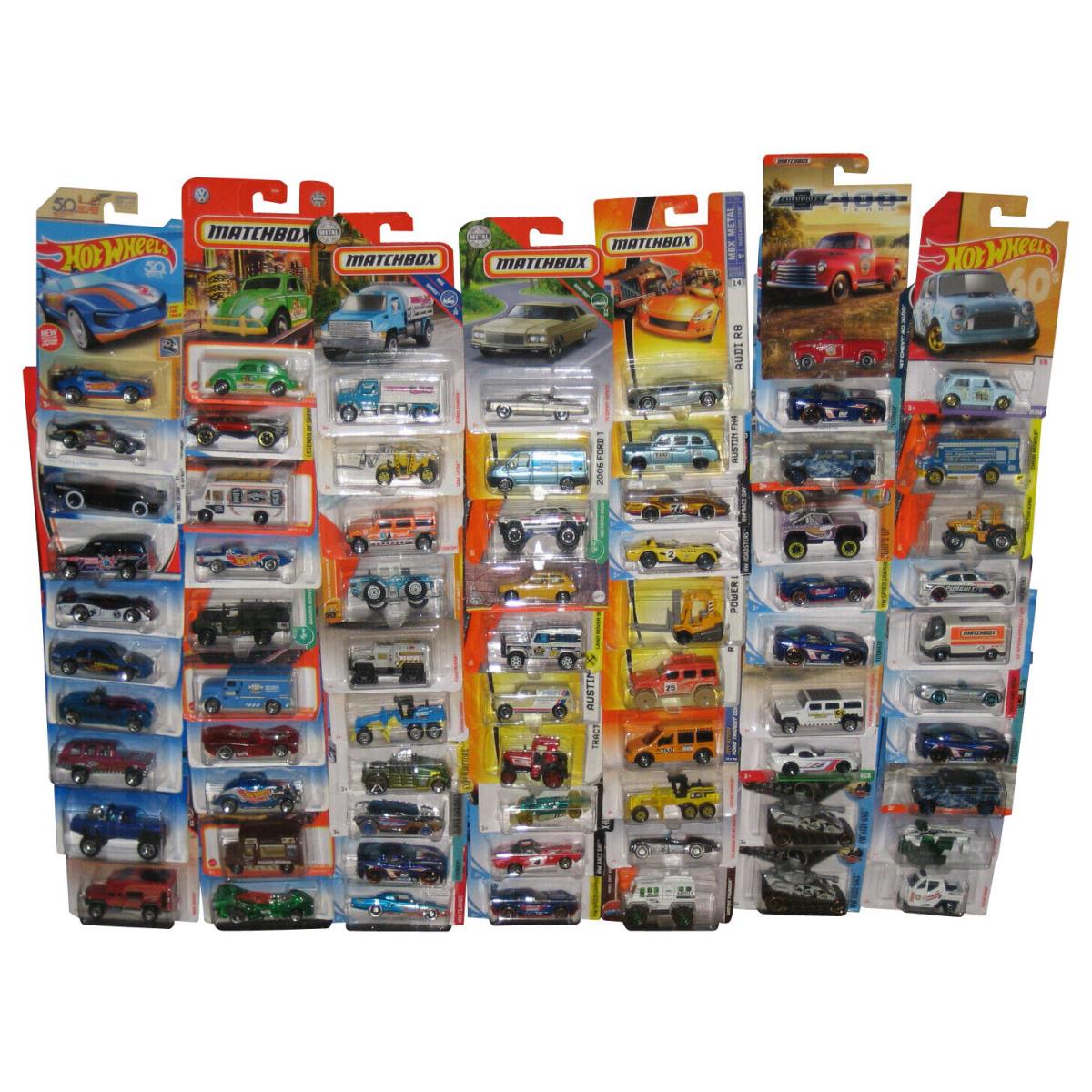 Hot Wheels Matchox Mattel Mixed Toy Die-cast Cars - Lot of 70 Cars