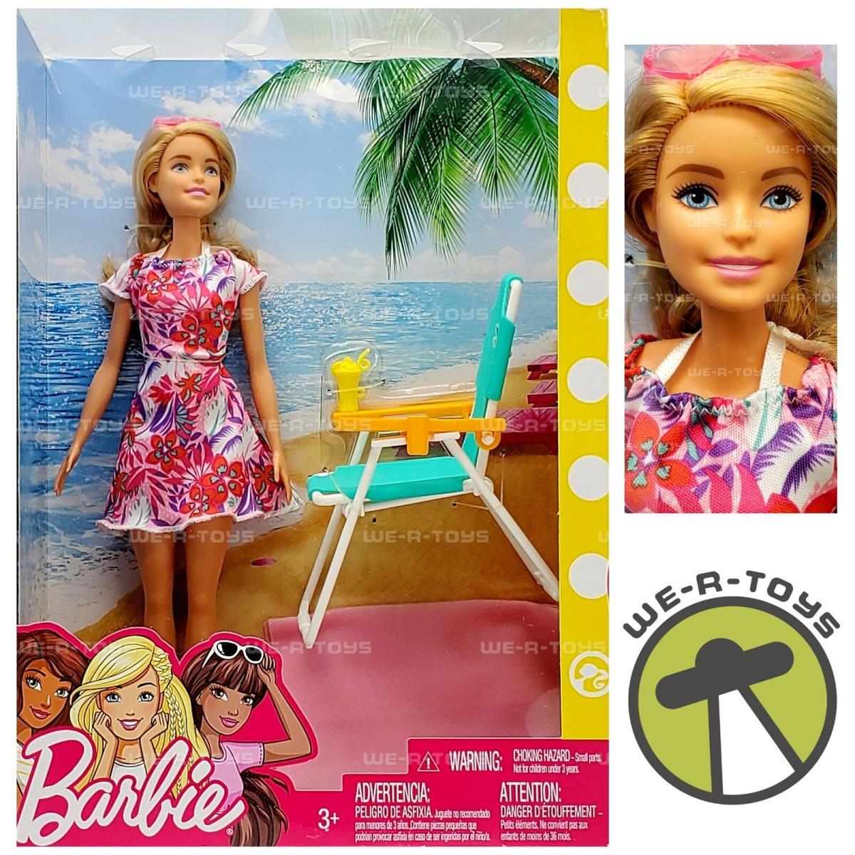 Barbie Doll and Beach Chair 2017 Mattel FPR54