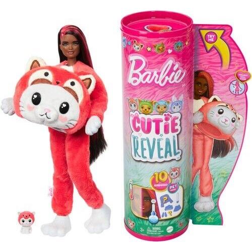 WB Mattel - Barbie Cutie Reveal Costume Series Barbie with Kitty as Red Panda - Red