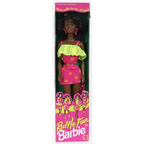 Ruffle Fun Black Barbie Doll 12434 Never Removed From Box 1994 by Mattel Inc