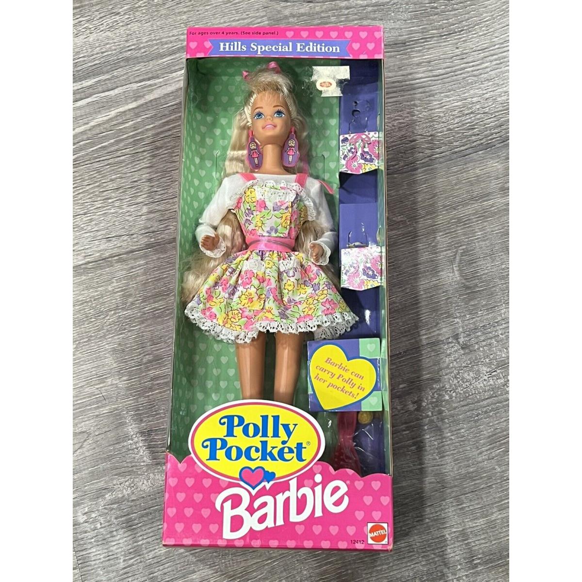 1994 Mattel Polly Pocket Barbie Doll Hills Special Edition 12412 Nrfb BB16