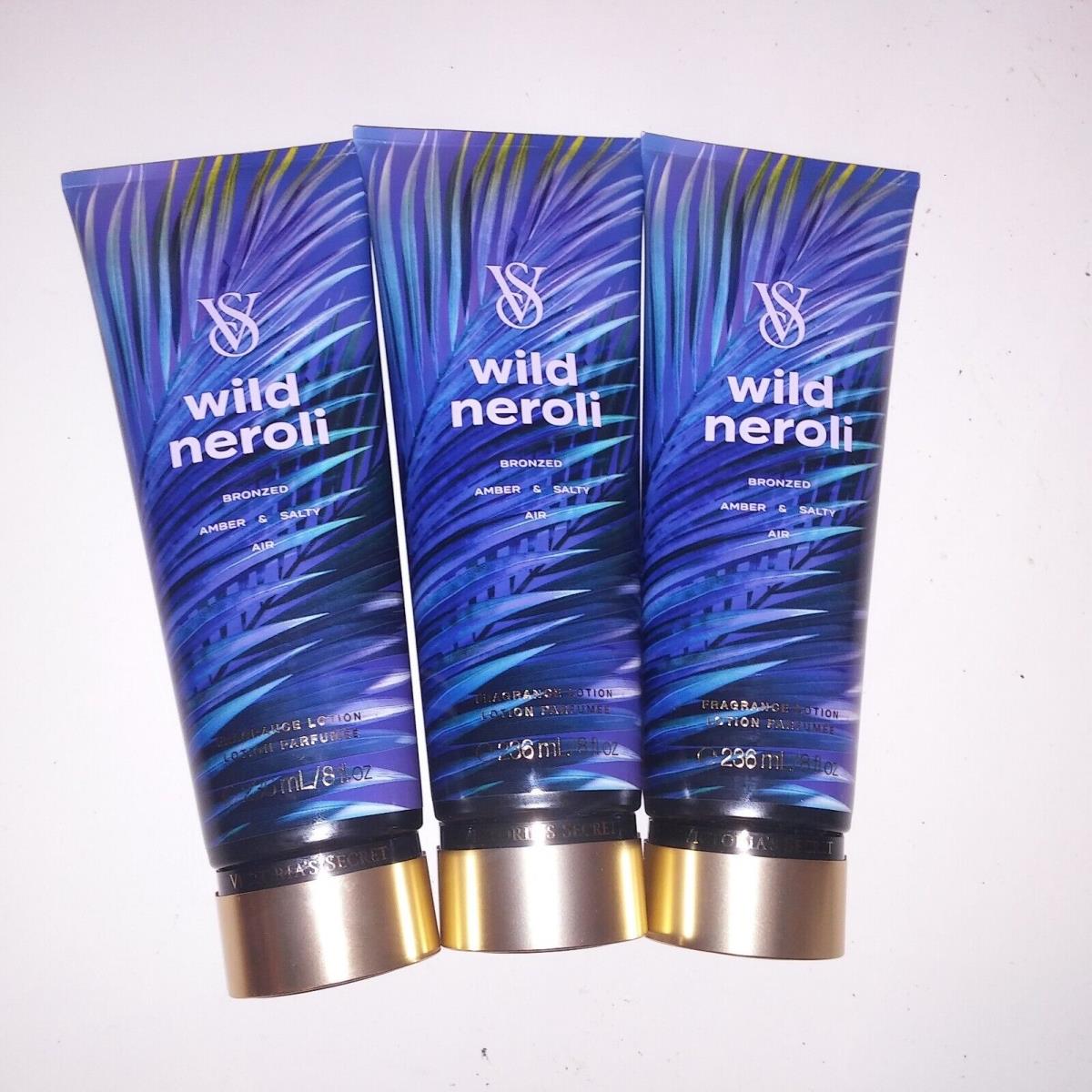 Set of 3 Victoria Secret Fragrance Lotion Wild Neroli Jasmine Lime Full Size