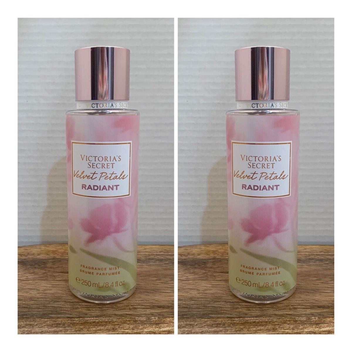 Victoria`s Secret Velvet Petals Radiant Fragrance Mist 8.4 Fl.oz. Lot of 2